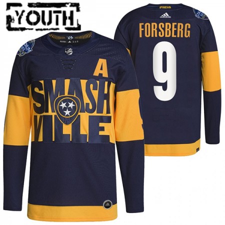 Nashville Predators Hockeydrakt Filip Forsberg 9 Adidas 2022 Stadium Series Authentic - Barn